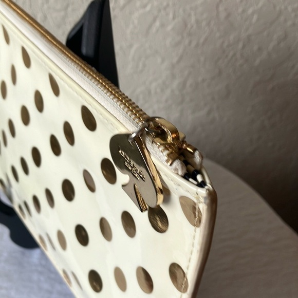 Kate Spade: Cream with gold dots Pencil/Pen case- blemishes - Picture 7 of 16
